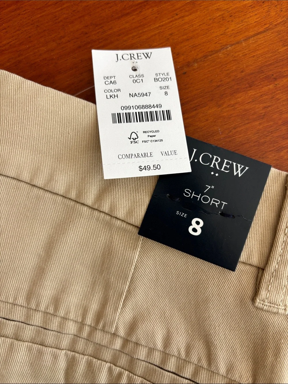 J. Crew women’s Chino Shorts in Beige